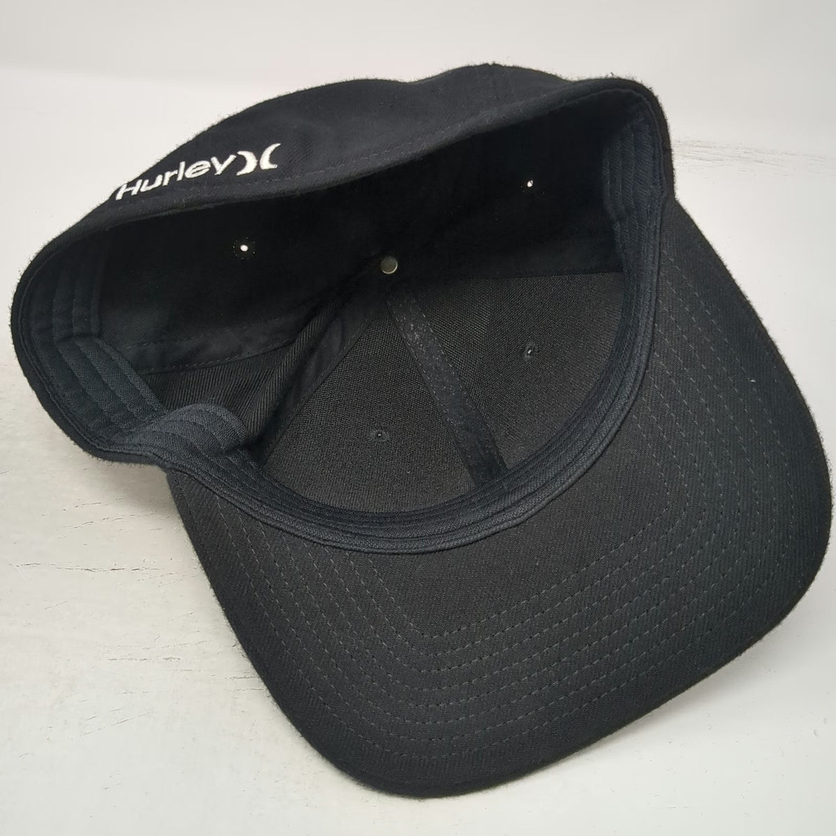 Hurley Baseball Cap Black One Size Boise State Embroidered Logo Stretch Fit Hat