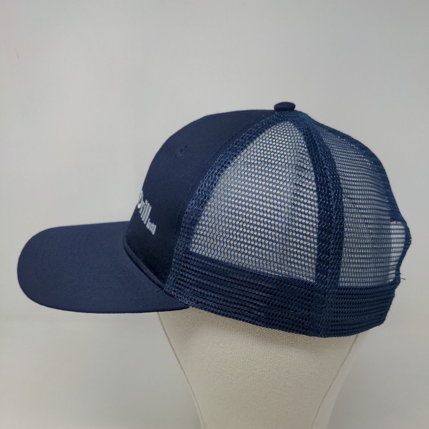 Mobile Drill Men's Snapback Mesh Back Hat Blue Embroidered Logo Polycotton Logo