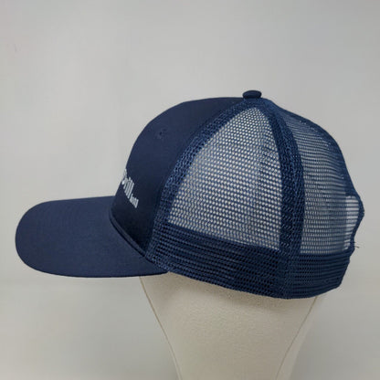 Mobile Drill Men's Snapback Mesh Back Hat Blue Embroidered Logo Polycotton Logo