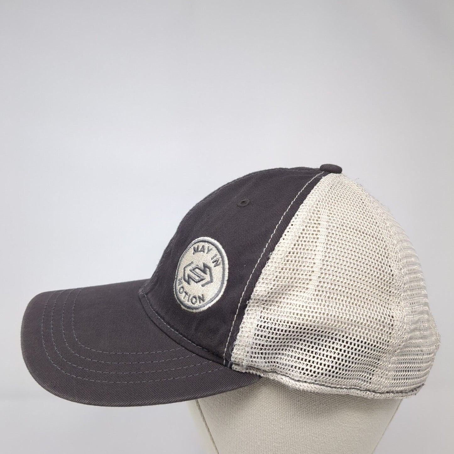 May in Motion Strapback Trucker Hat Gray OS Adjustable Mesh Back Paramount