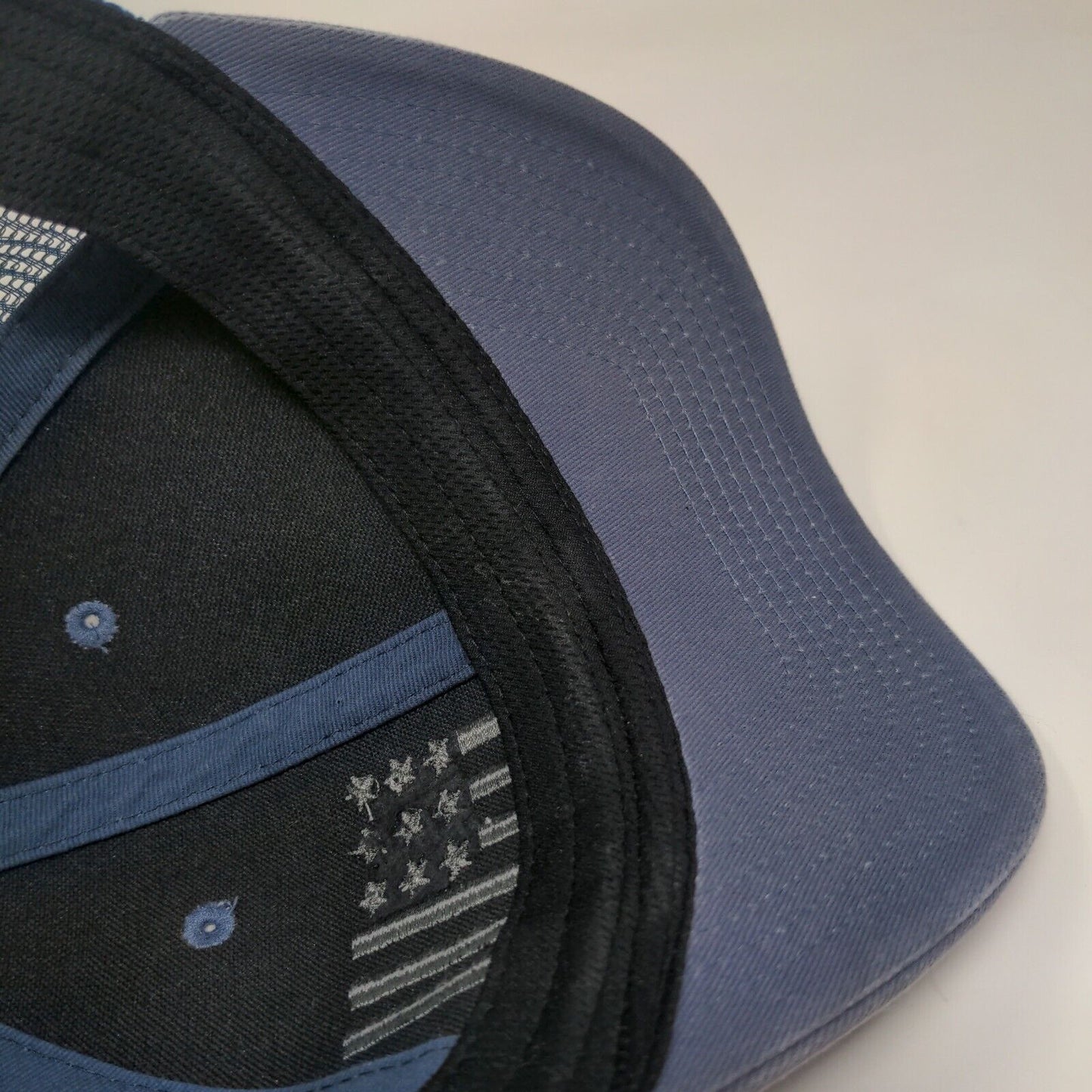 USA Flag Embroidered Snapback Trucker Hat Blue One Size Embroidered Mesh Back