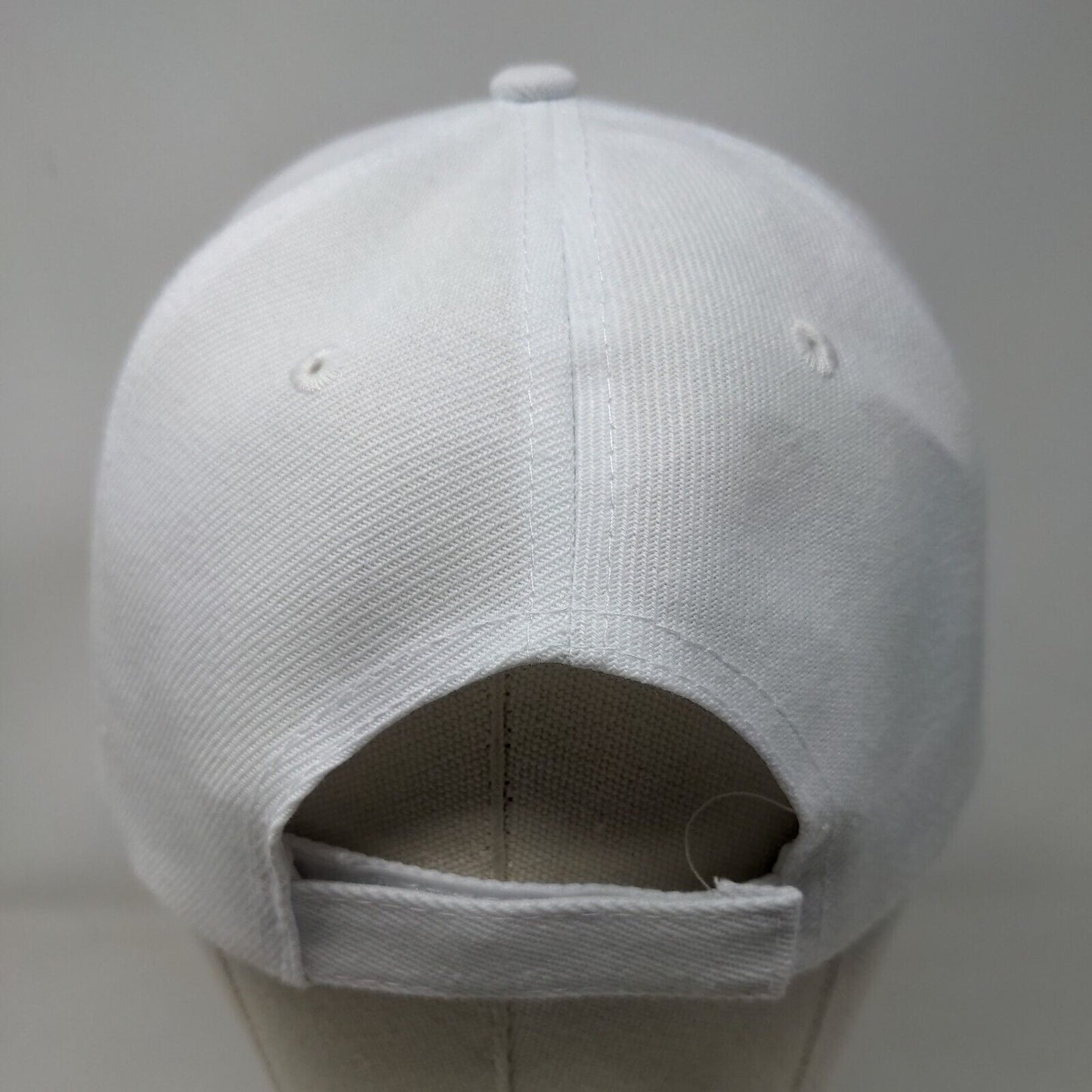 Unbranded Strapback Hat White One Size Adjustable Vented Holes 6 Panel Blank