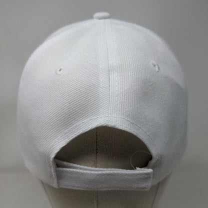 Unbranded Strapback Hat White One Size Adjustable Vented Holes 6 Panel Blank