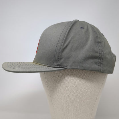 Volcom Snapback Hat Gray OS Embroidered Logo Red Black Stone Graphic Adjustable