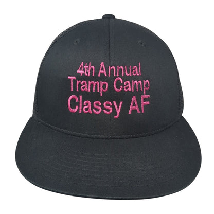 4th Annual Tramp Camp Classy AF Snapback Trucker Hat Black OS Pacific Headwear