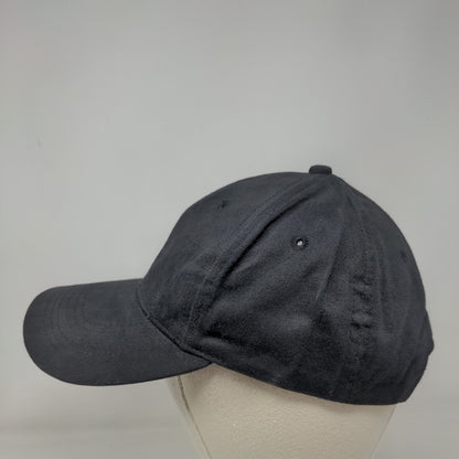 Unbranded Snapback Hat Black OSFA Solid Adjustable Blank Vent Holes