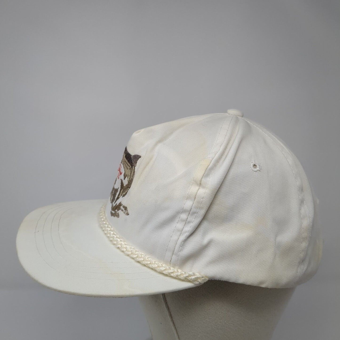 Salmon GC Slideback Hat White One Size Adjustable Embroidered Rope Sportcap