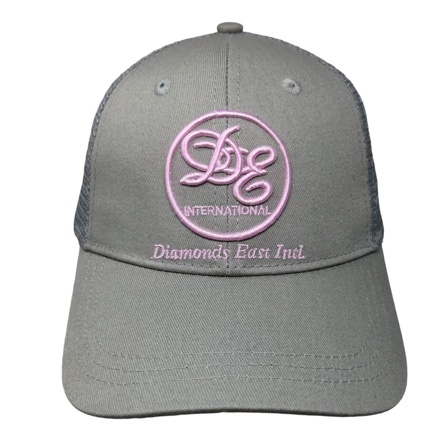 Diamond East International Strapback Mesh Back Trucker Hat Gray One Size