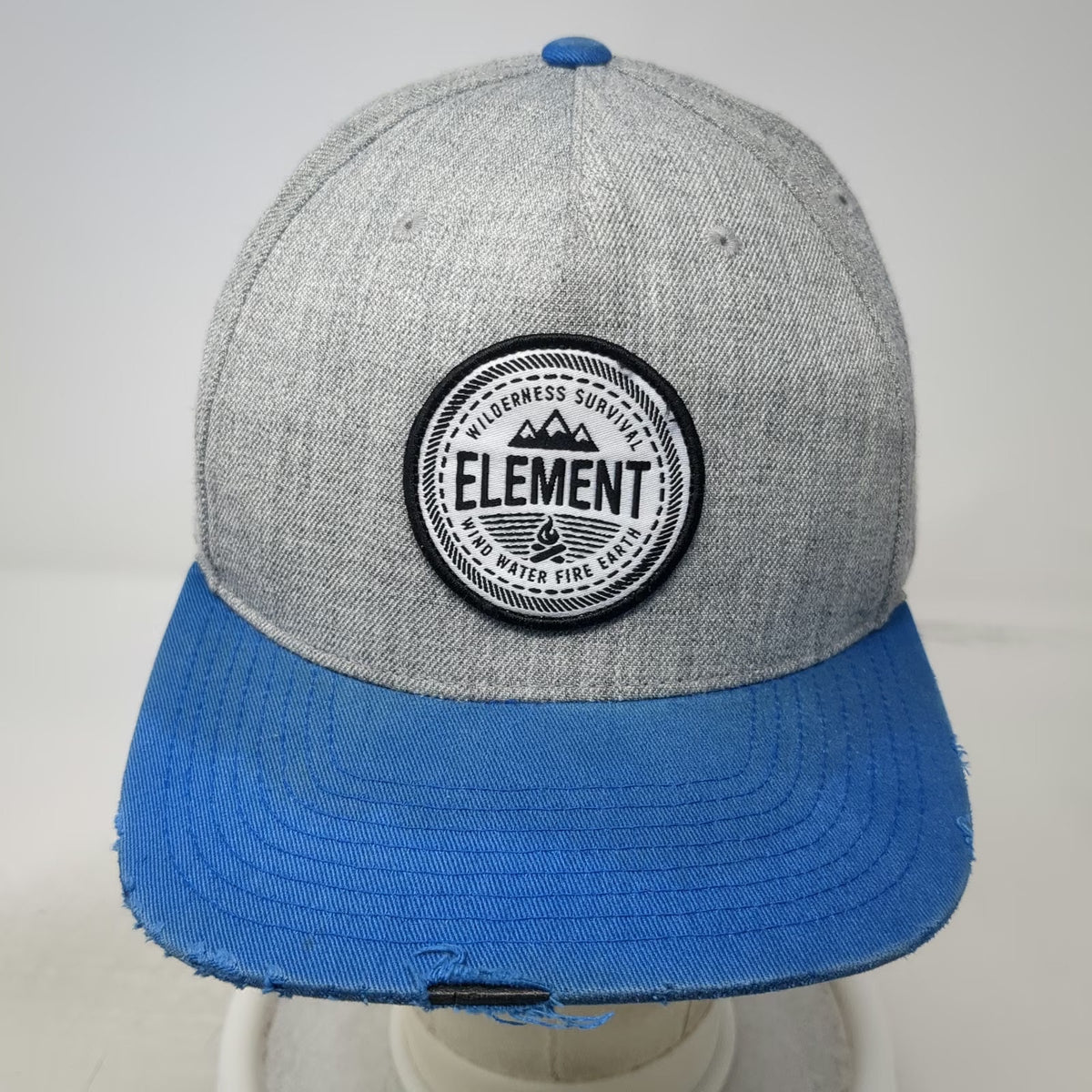 Element Snapback Hat Gray Blue One Size Graphic Wilderness Survival Mountain