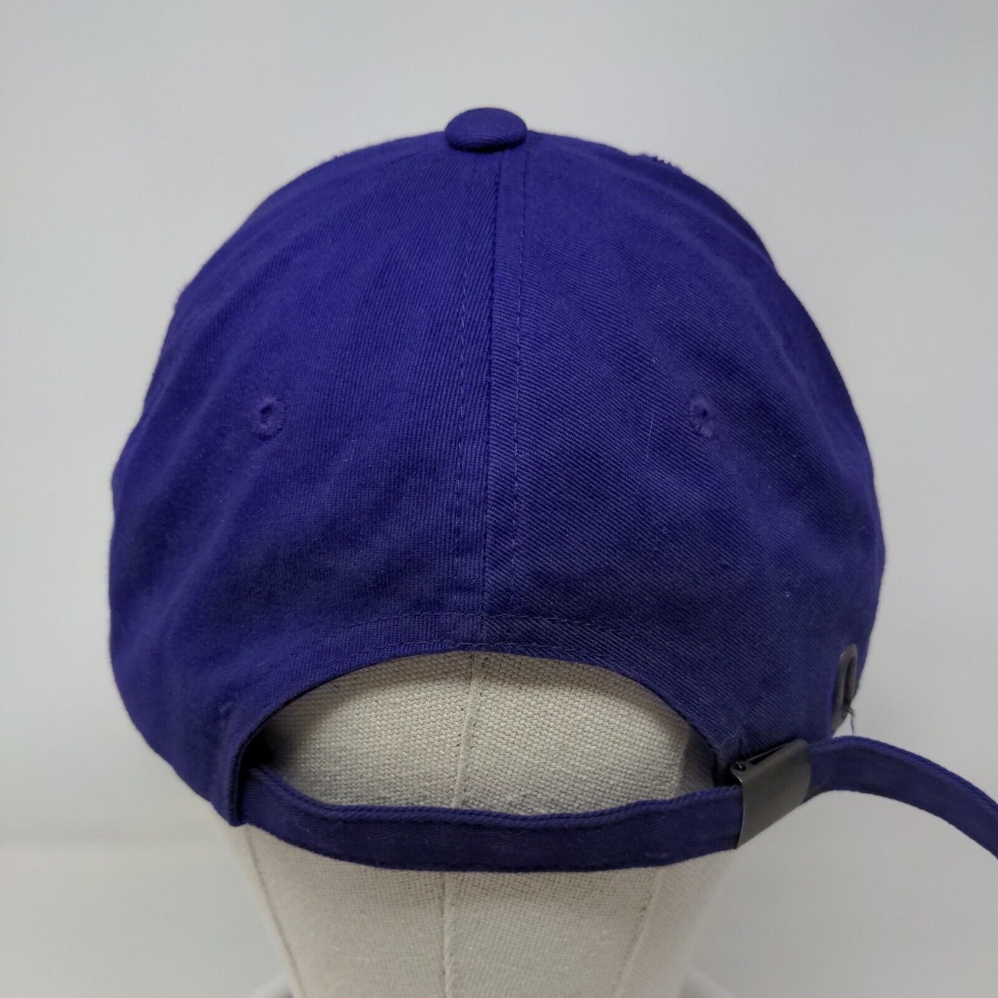 Baws Angry Crazy Blue Bear Slideback Hat Purple OSFA Embroidered Distressed