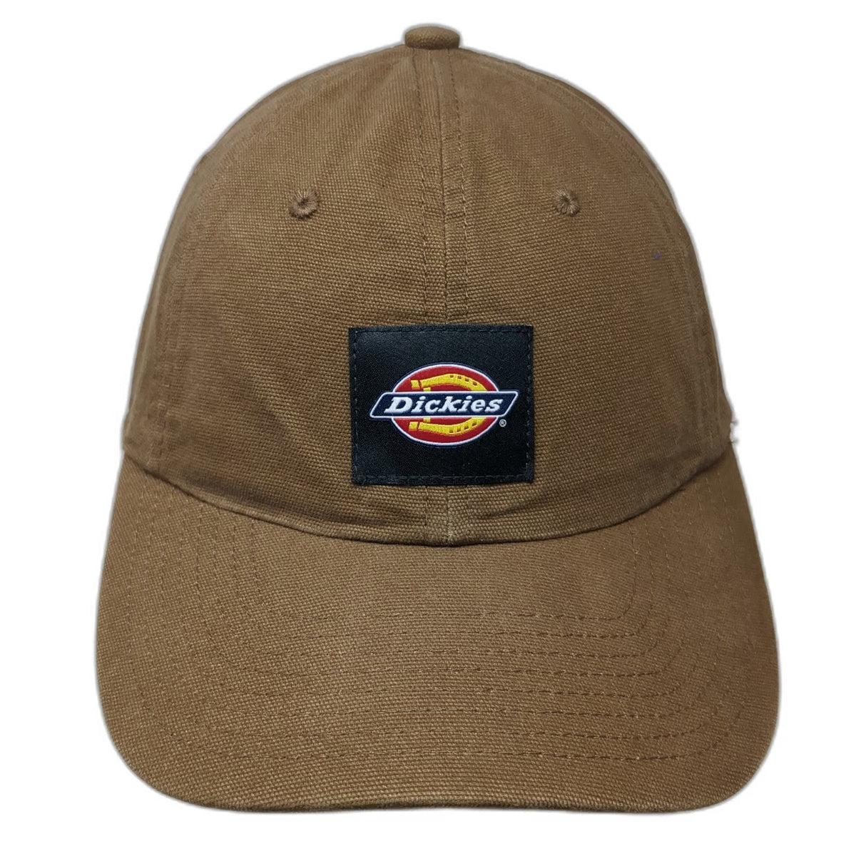 Dickies Snapback Hat Brown One Size Logo Patch Cotton Workwear Baseball Cap
