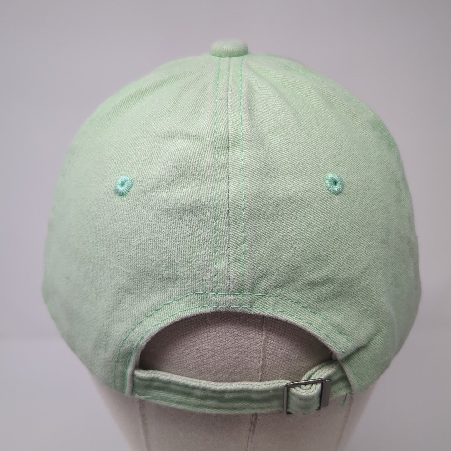 Smiley Face Patch Slideback Hat Green One Size Adjustable Vent Holes