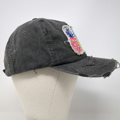 4350 District Baseball Cap Gray One Size Distressed Pineapple Hello Summer Hat