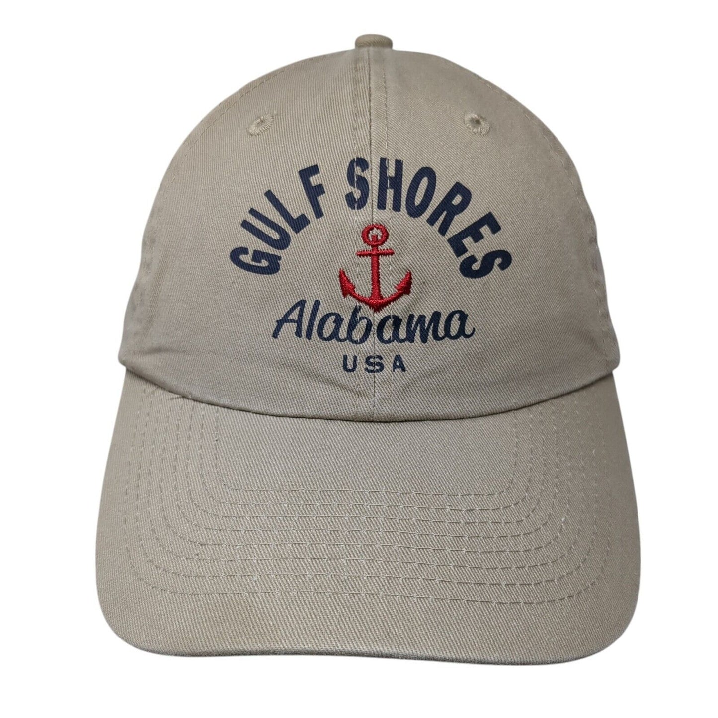 Gulf Shores Alabama USA Strapback Hat Brown One Size Adjustable 6 Panel