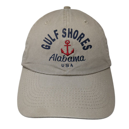 Gulf Shores Alabama USA Strapback Hat Brown One Size Adjustable 6 Panel