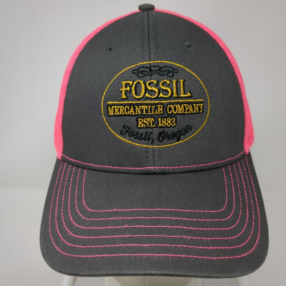 Cap America Trucker Hat Gray Pink One Size Fossil Oregon Mercantile Company Mesh