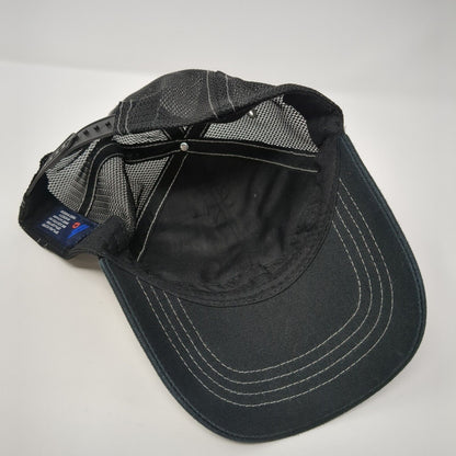 Aqua Design Snapback Trucker Hat Black One Size Mesh Back Colorblock HG