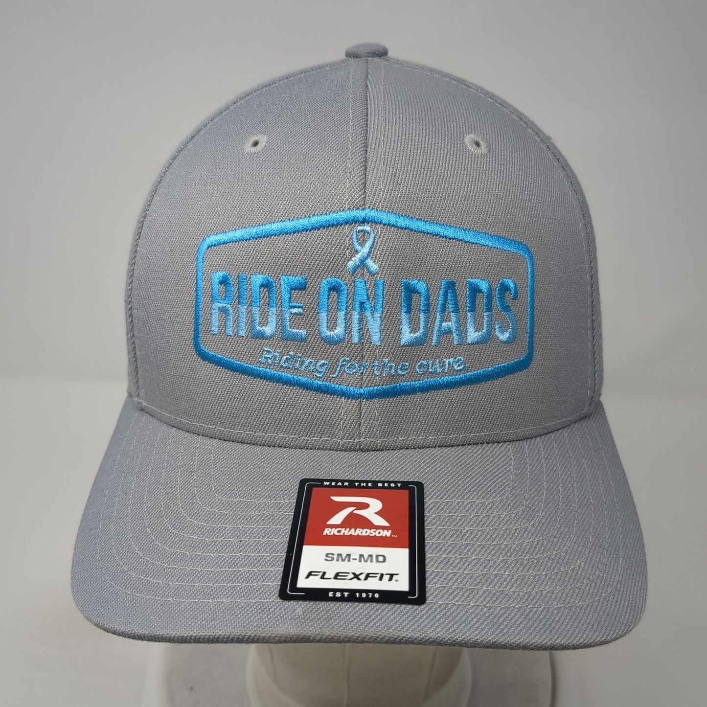 Ride On Dads Riding For The Cure Baseball Cap Gray Medium Flexfit Richardson