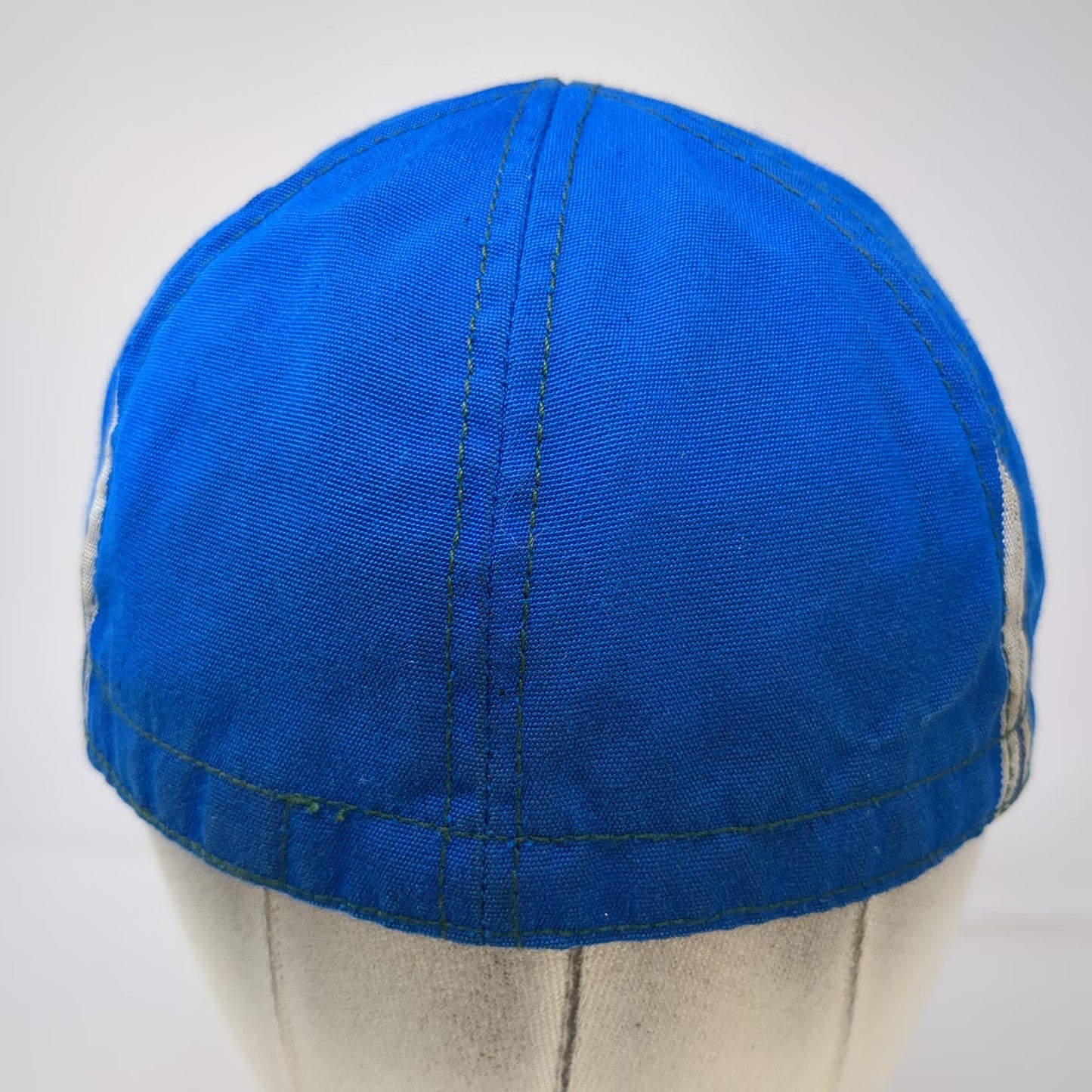 Landry Cap Baseball Cap Blue 7 1/8 Geometric Stripe Fitted USA Made Hat Vintage