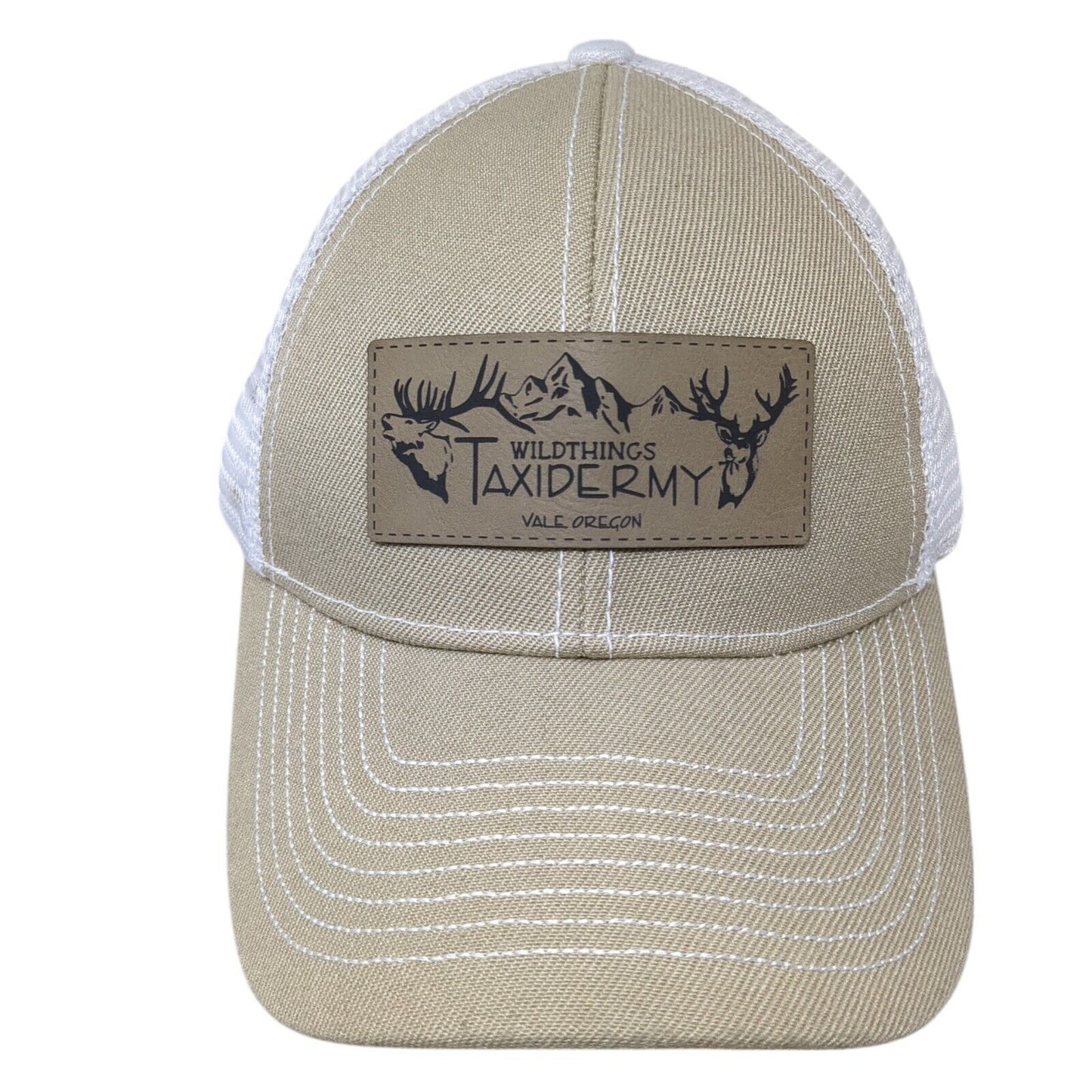 Wild Things Taxidermy Strapback Trucker Hat Tan One Size Mesh Back