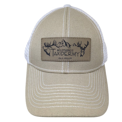Wild Things Taxidermy Strapback Trucker Hat Tan One Size Mesh Back