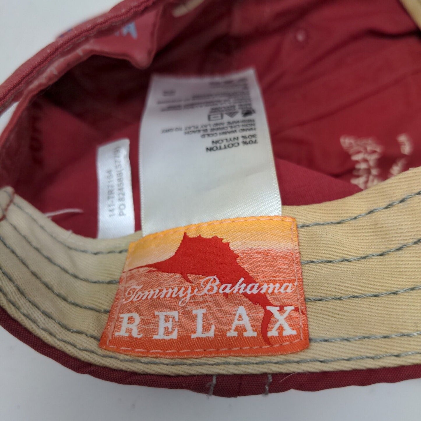 Tommy Bahama Relax Men's Slideback Hat Red Adjustable Cotton Nylon Graphic Logo