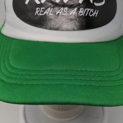 RAAB Real As A Bitch Snapback Mesh Back Trucker Hat Green One Size 5 Panel