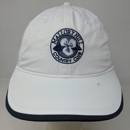 Kate Lord Women's Strapback Hat White Adjustable Mallory Hill Country Club Logo