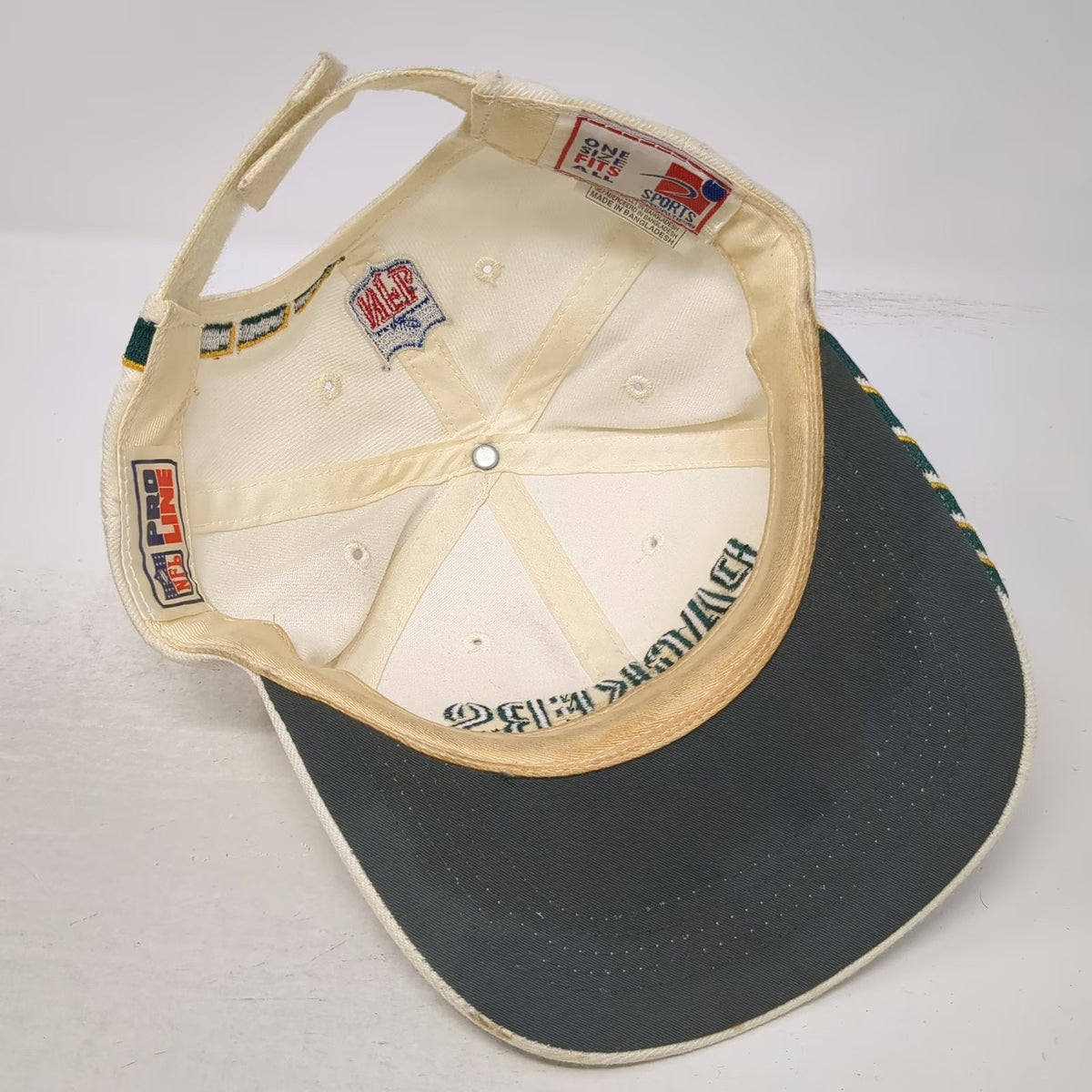 Green Bay Packers NFL Sports Specialties Hat Beige Green Yellow Pro Line Vintage