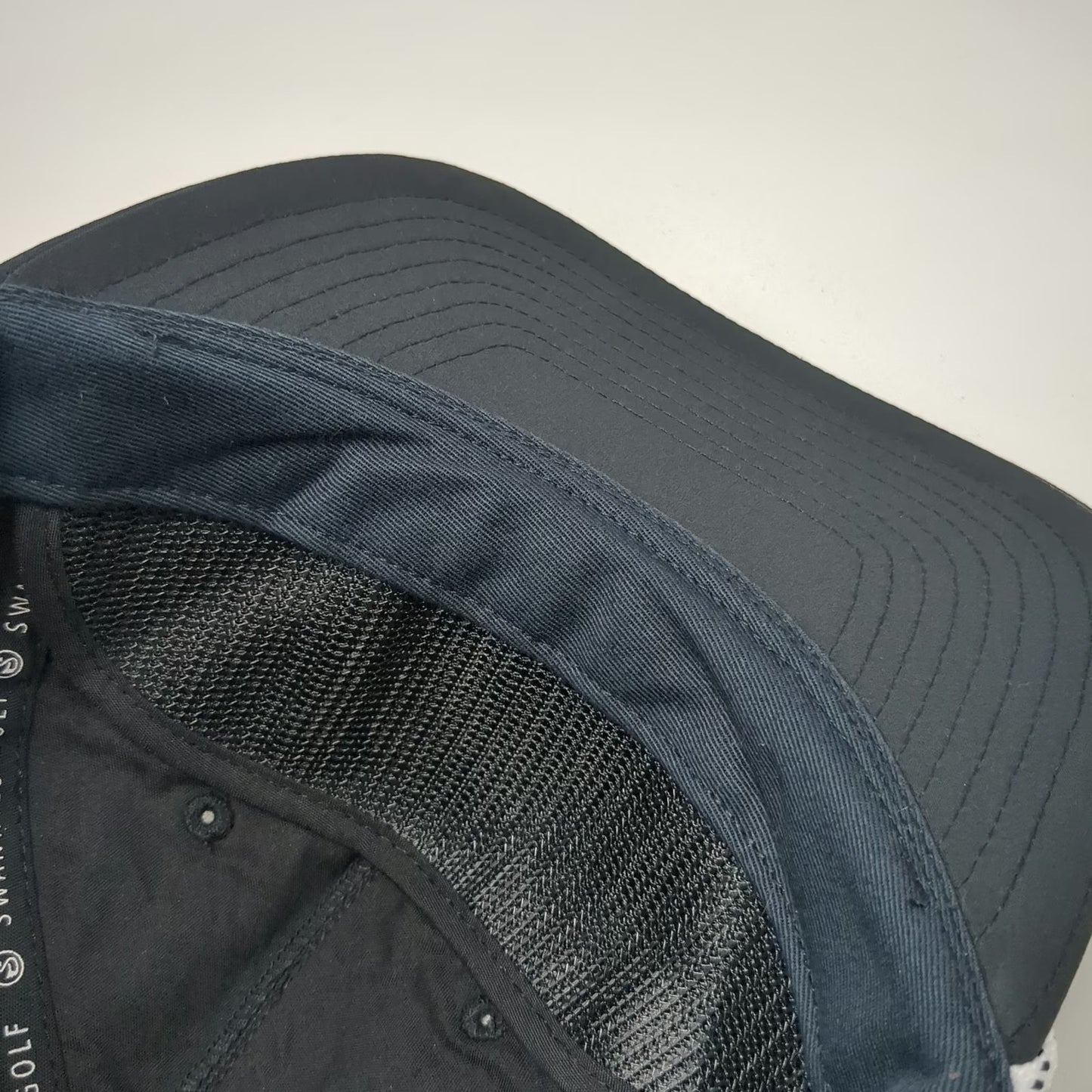 Swannies Golf 5 Panel Black Hat One Size 1895 Rope Performance Snapback Cap