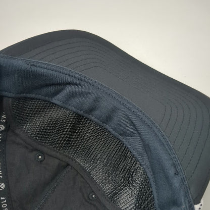 Swannies Golf 5 Panel Black Hat One Size 1895 Rope Performance Snapback Cap