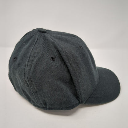 New Era Fitted Hat Blue 6 7/8 Solid Blank 6 Panel Vent Holes Outdoor