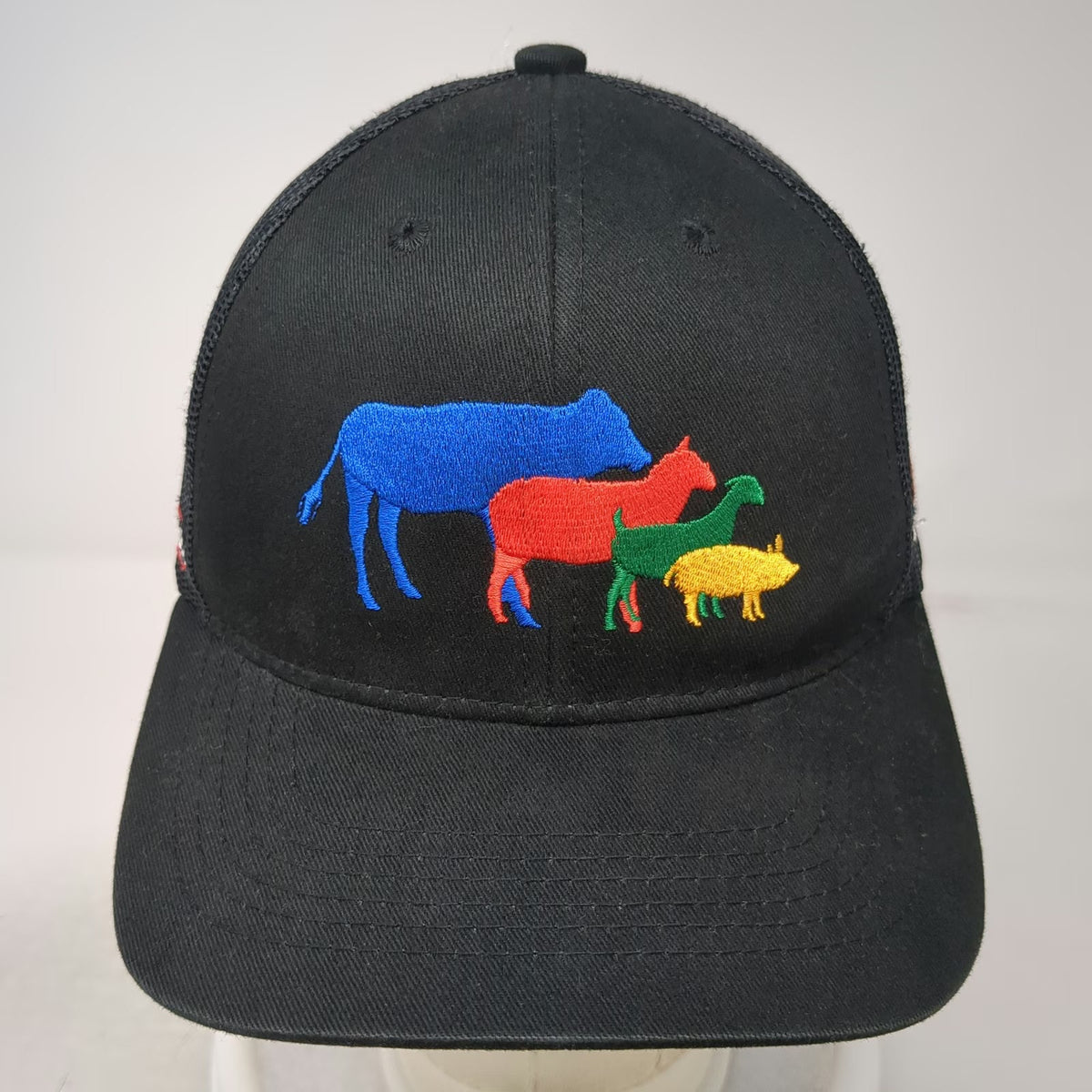 Outdoor Cap Trucker Hat Black One Size Sunglo D&B Supply Show Feed Animals Mesh