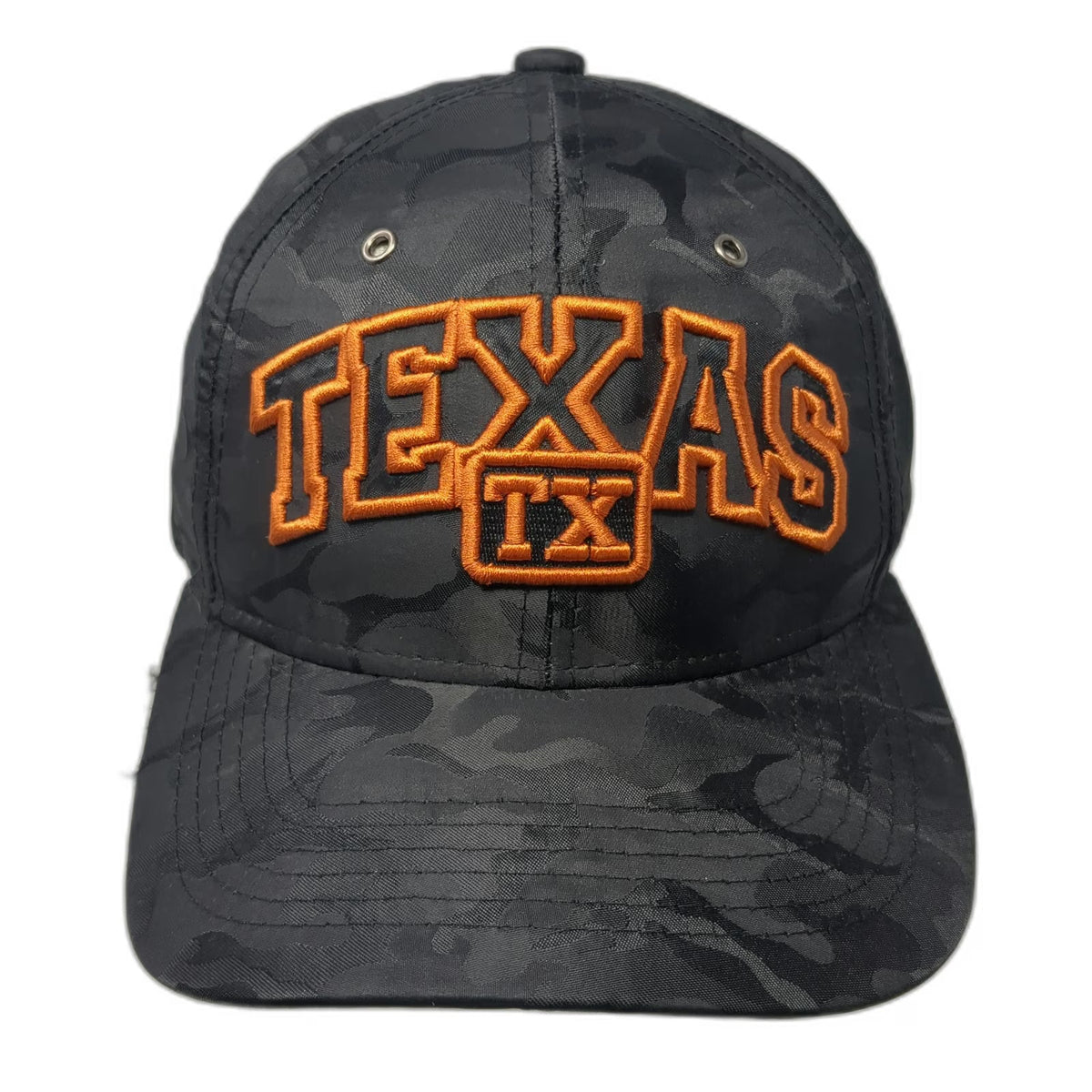 Ace Texas Baseball Cap Black Orange One Size Camo Strapback Embroidered Hat