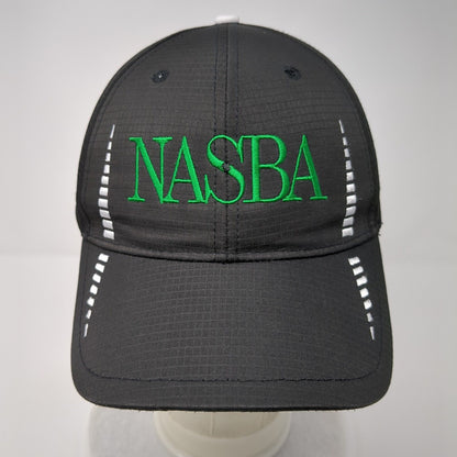 NASBA Strapback Hat Black One Size Cap America Golf Embroidered 6 Panel