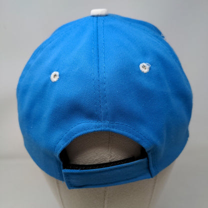Unbranded Strapback Hat Blue OSFA Adjustable Vented Holes 6 Panel Blank