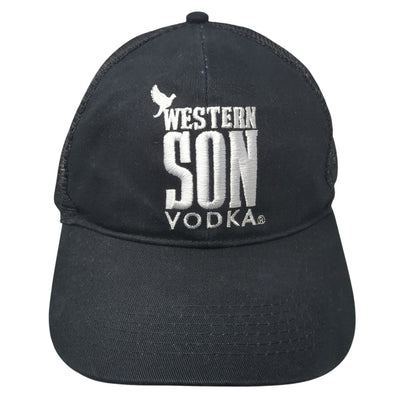 Western Son Vodka Snapback Trucker Hat Black One Size Adjustable Mesh Back