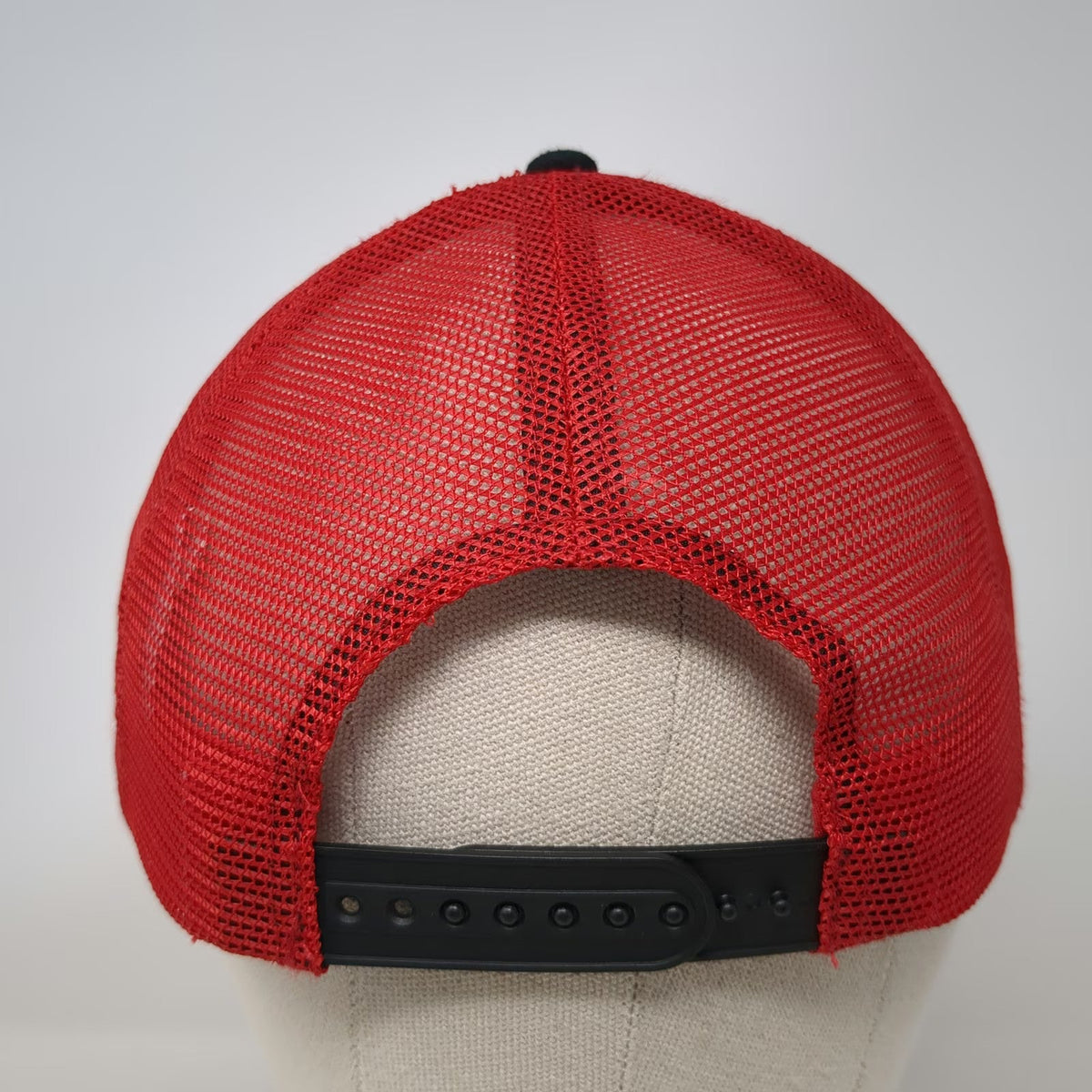 Bamko Trucker Hat Black Red One Size Costco Wholesale Embroidered Logo Patch