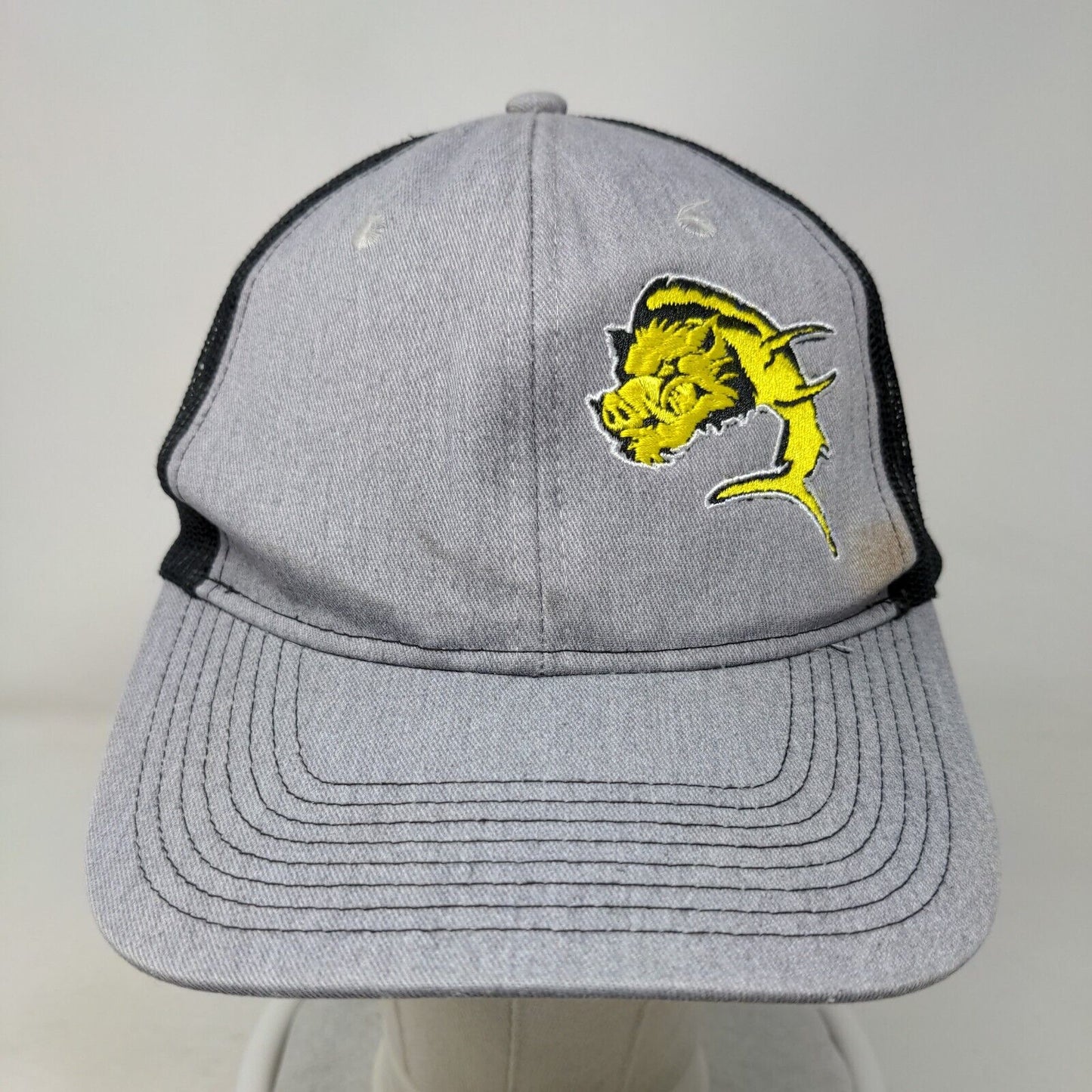 Port Authority Snapback Trucker Hat Gray One Size Adjustable Embroidered