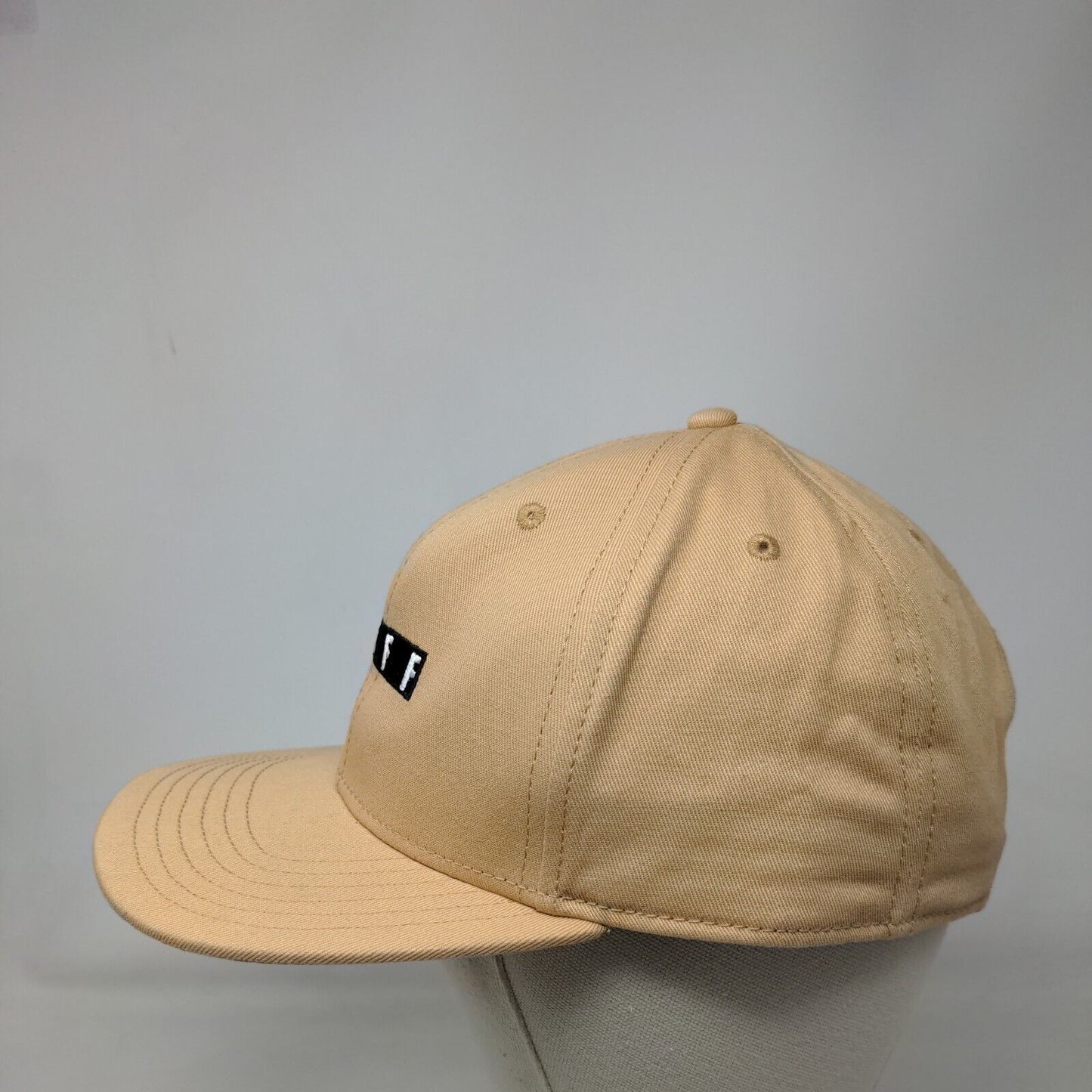 NEFF Snapback Hat Tan One Size Adjustable Embroidered Solid 6 Panel