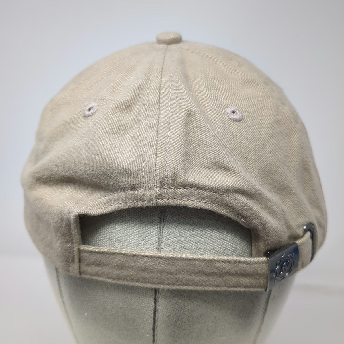 Ben Hogan Baseball Cap Beige Black OSFM Hat Script Embroidery Side Logo Buckle