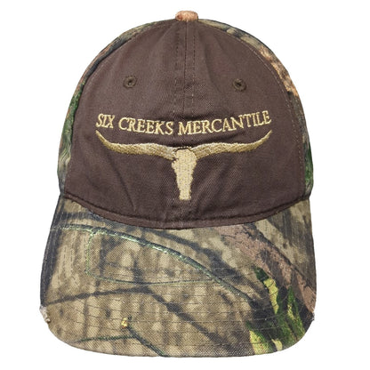 Port Authority Brown Camo Six Creeks Mercantile Longhorn Baseball Cap Hat OSFM