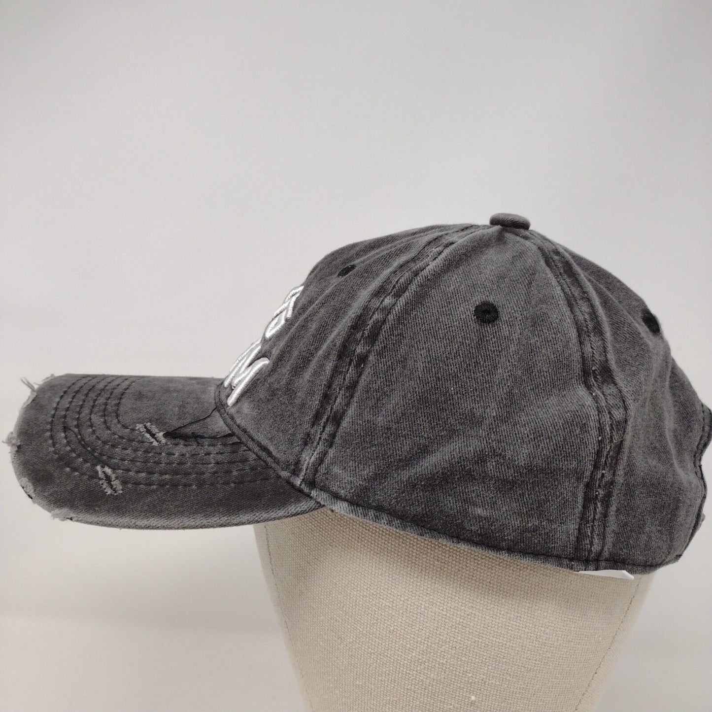 Dog Mom Slideback Hat Gray OSFA Adjustable Embroidered Vent Holes