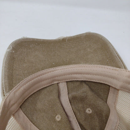 S**t Show Supervisor Snapback Trucker Hat Tan One Size Mesh Back Distressed