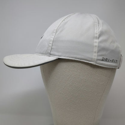Nike Baseball Cap White One Size Dri-Fit Featherlight Swoosh Logo Strapback Hat