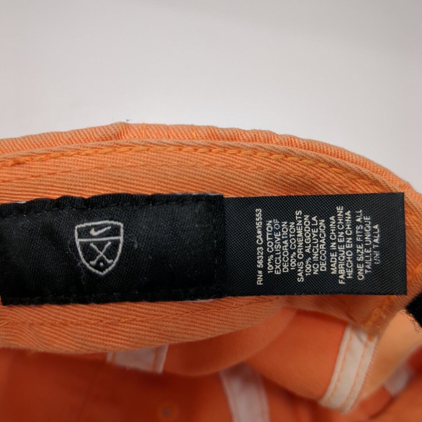 Nike Golf Strapback Hat Orange One Size Adjustable Embroidered 6 Panel