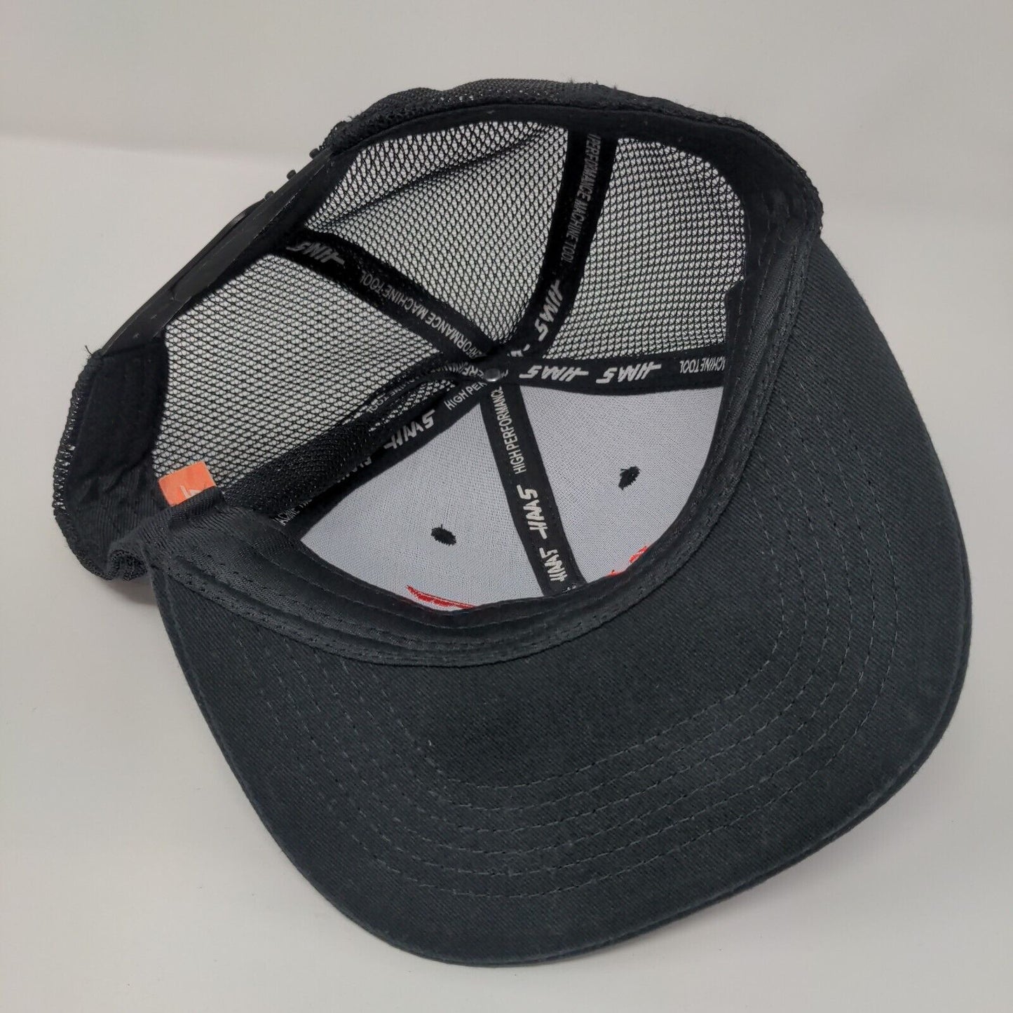 Haas Snapback Mesh Back Trucker Hat Black OSFA Adjustable Embroidered