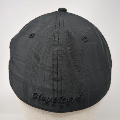 Cleveland Golf Baseball Cap Black M Fitted Textured A-Flex Stretch Fit Hat