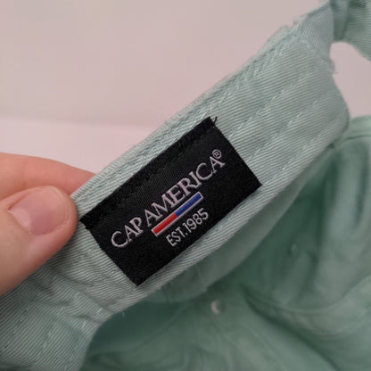 Cap America Slideback Hat Greenish-Blue OSFA Adjustable Solid Blank
