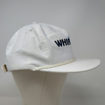 Sportcap 5 Panel White Hat One Size Rope Strapback Embroidered WhirlJet Logo